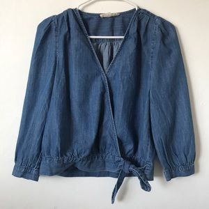 Madewell Denim Wrap Top